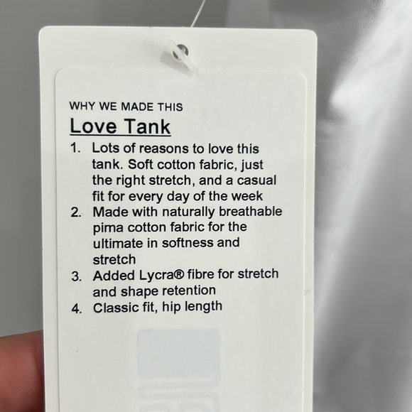 Brand New ⚡️ lululemon Love Tank -White - Picture 3 of 3